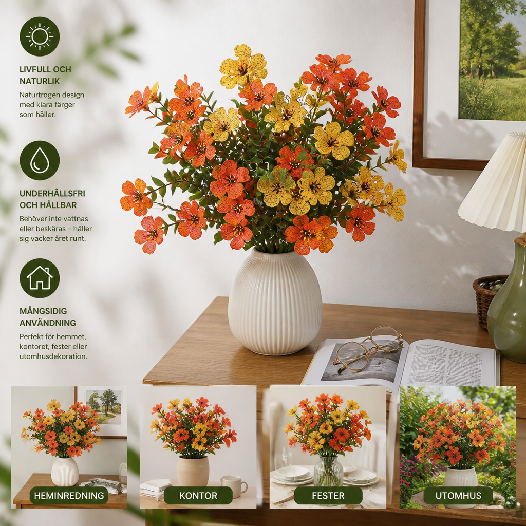 UV-Beständigt Konstgjort Höstblomsbukettset