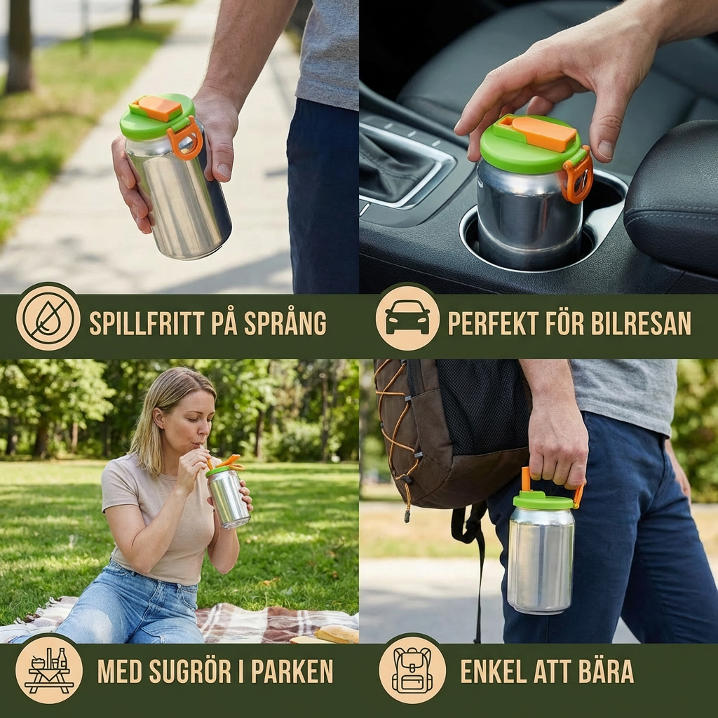 2-i-1 återanvändbart silikonlock för burkar med sugrör – spillfritt dryckeslock för resor (2-pack)