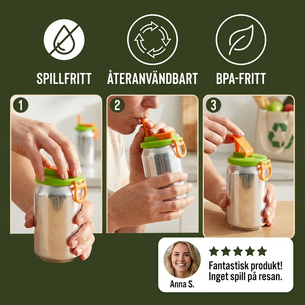 2-i-1 återanvändbart silikonlock för burkar med sugrör – spillfritt dryckeslock för resor (2-pack)