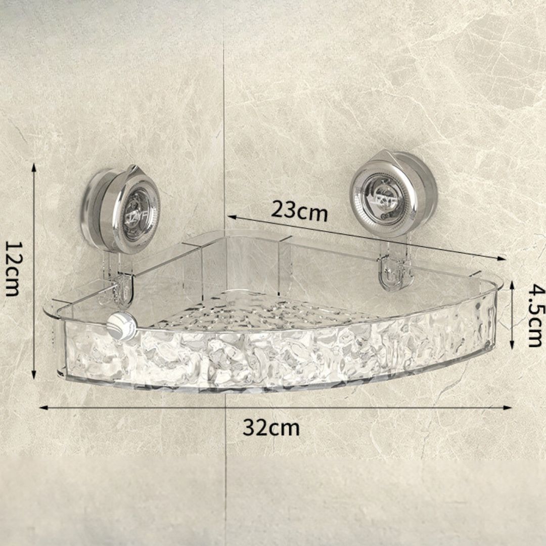 Badrumshörnregal med Sugkoppar