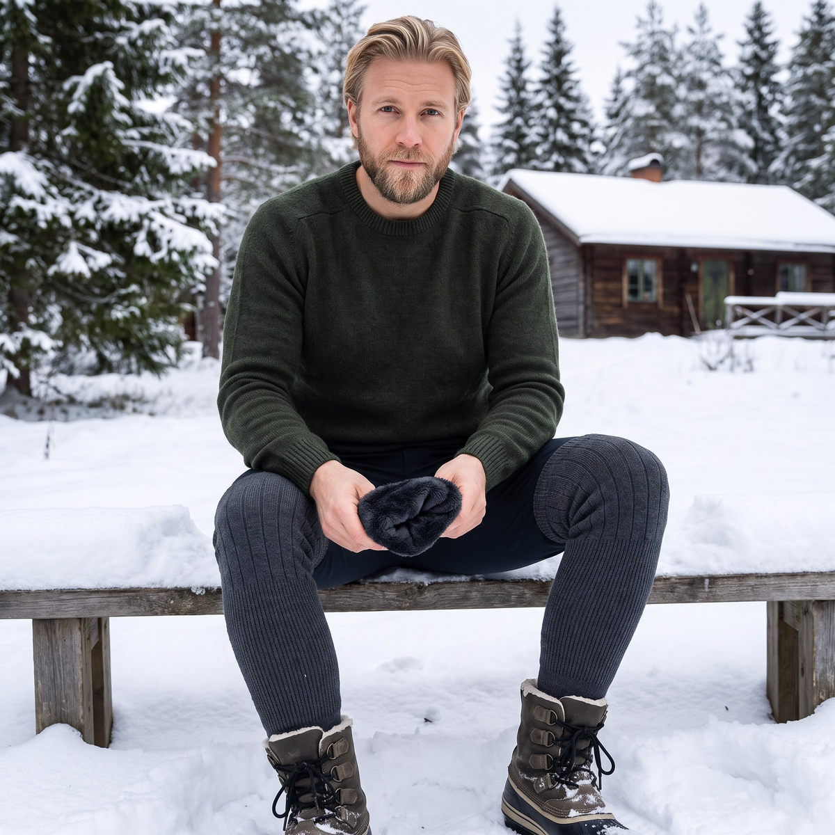 Universella Långa Knävärmare med Tjockt Foder i Konstpäls för Vintern