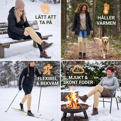 Universella Långa Knävärmare med Tjockt Foder i Konstpäls för Vintern