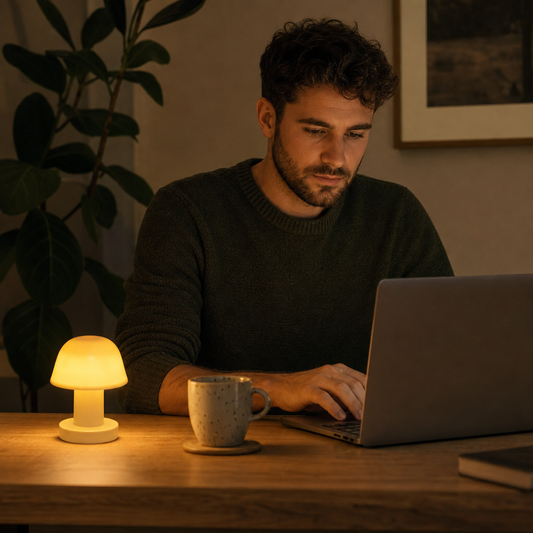 Mini Laddningsbar LED-Bordslampa i Svampform med Touchkontroll
