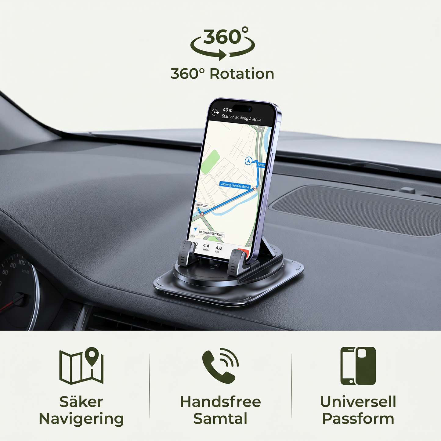 Auto-handhållare – Rutschfri smartphone-hållare för instrumentbräda och mittkonsol
