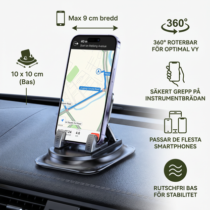 Auto-handhållare – Rutschfri smartphone-hållare för instrumentbräda och mittkonsol