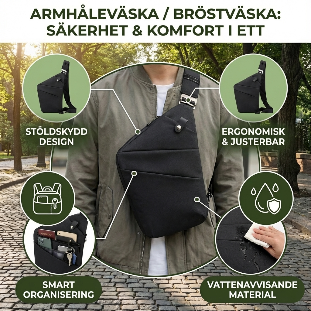 Stöldskydd Designer Axelväska