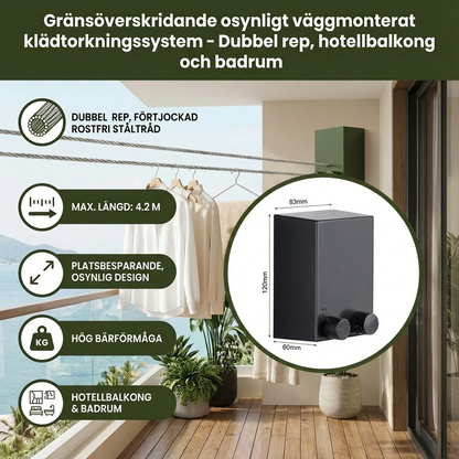 Praktisk Utdragbar Tvättlina