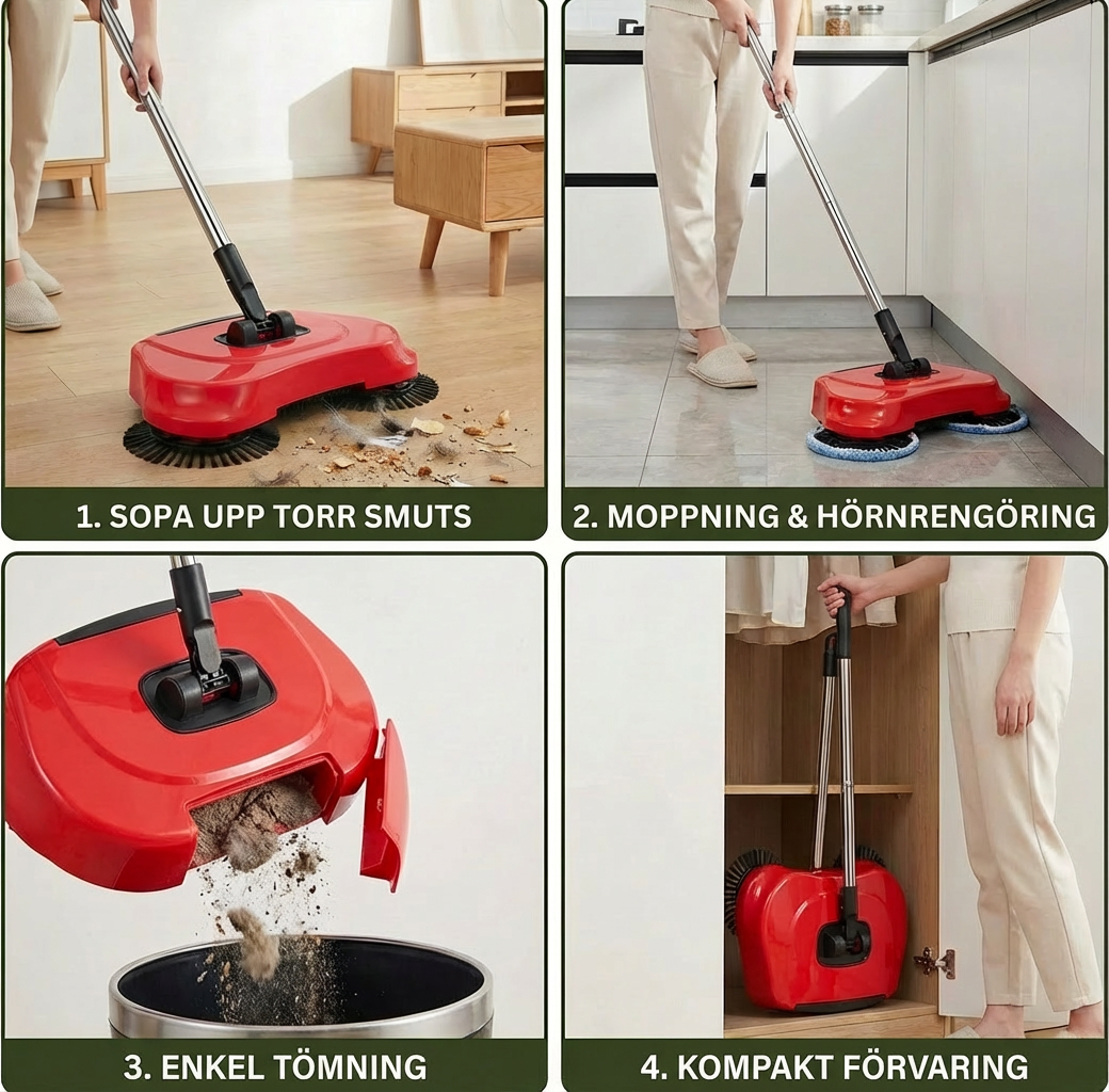 2-i-1 Dammsugare och Sopborste utan Ström