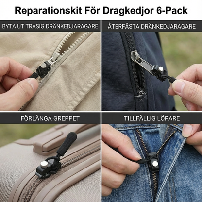 Dragkedjerapportskit 6-pack
