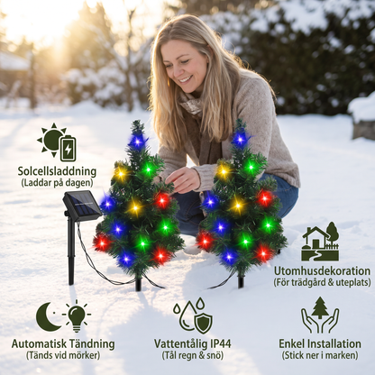 Solcellsdrivna julgranslampor med flerfärgade LED-lampor