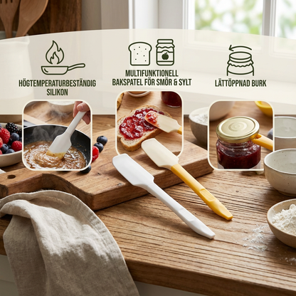 Multifunktionell värmebeständig mini-silikonspatel