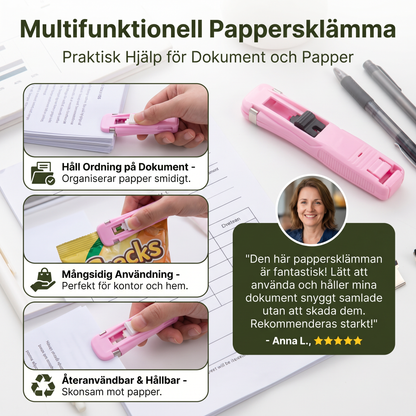 Multifunktionell Pappersklämma – Praktisk Hjälp för Dokument och Papper