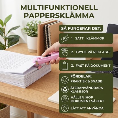 Multifunktionell Pappersklämma – Praktisk Hjälp för Dokument och Papper