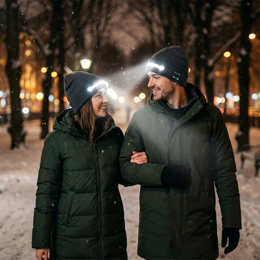 Varm Mössa Med Inbyggda Bluetooth-Hörlurar Och LED-Ljuslist