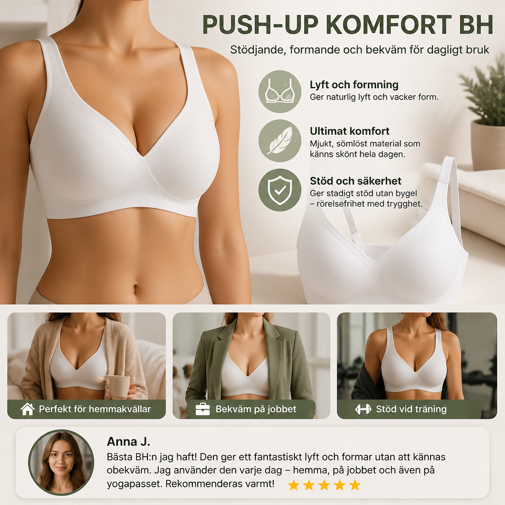 Push-Up Komfort BH – Stödjande, Formande och Bekväm för Dagligt Bruk