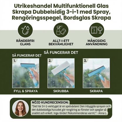 3-i-1 Multifunktionell Glasrengöringsstång