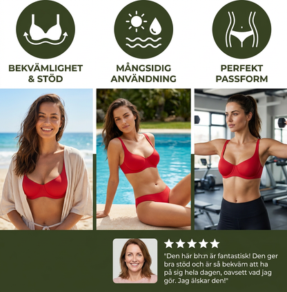 Sömlös Axelbandslös Bygel-BH – Ovadderad Stöd med Slät Lågskuren Design