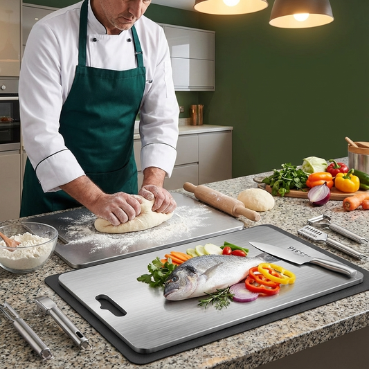 TitanPro – Högkvalitativ Skärbräda av Tyskt Rostfritt Stål