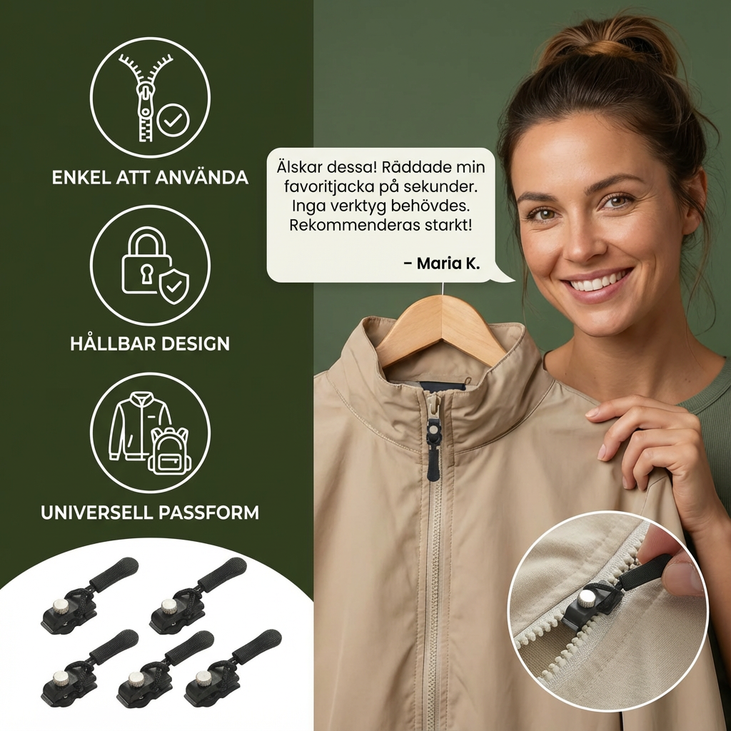 Dragkedjerapportskit 6-pack