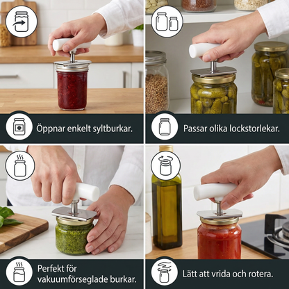 Multifunktionell Också Tillverkad av Rostfritt Stål Dosa- och Flasköppnare – Justerbar och Rotationsbar