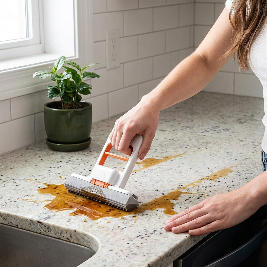 Handfri Mini-Svampmopp – Sugsnabb Allrengöringsmopp för Kök, Badrum & Bil