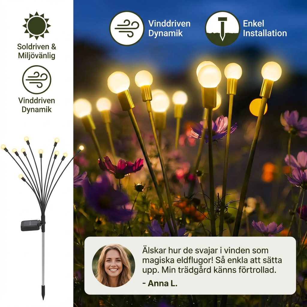 Solarljus Snigelljus För Trädgården
