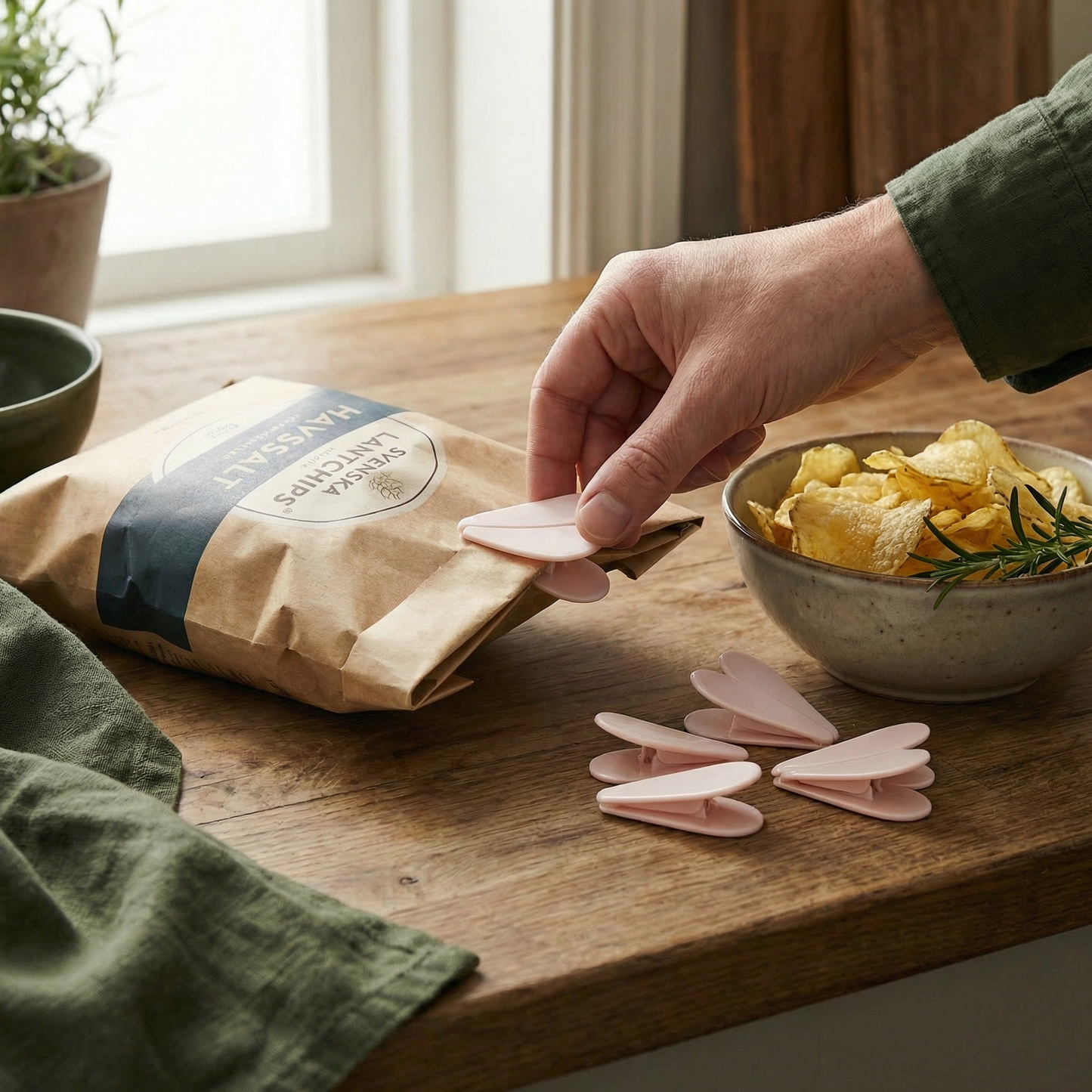 Blommig Påse Stängningsklämma – För Snacks och Livsmedelsförvaring (4-Pack)