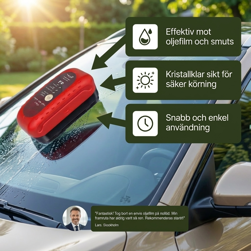 Vattenavvisande oljelagerborste för perfekt sikt