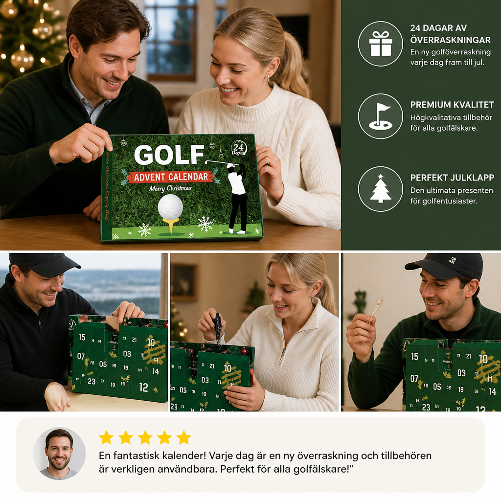 Golfadventskalender 2026 – 24 dagar med golftillbehör och överraskningar