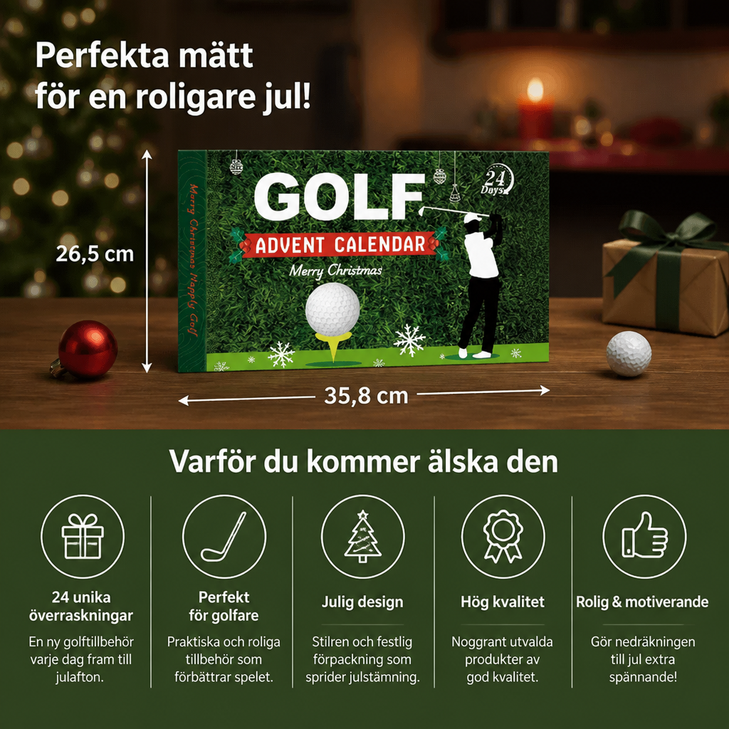 Golfadventskalender 2026 – 24 dagar med golftillbehör och överraskningar