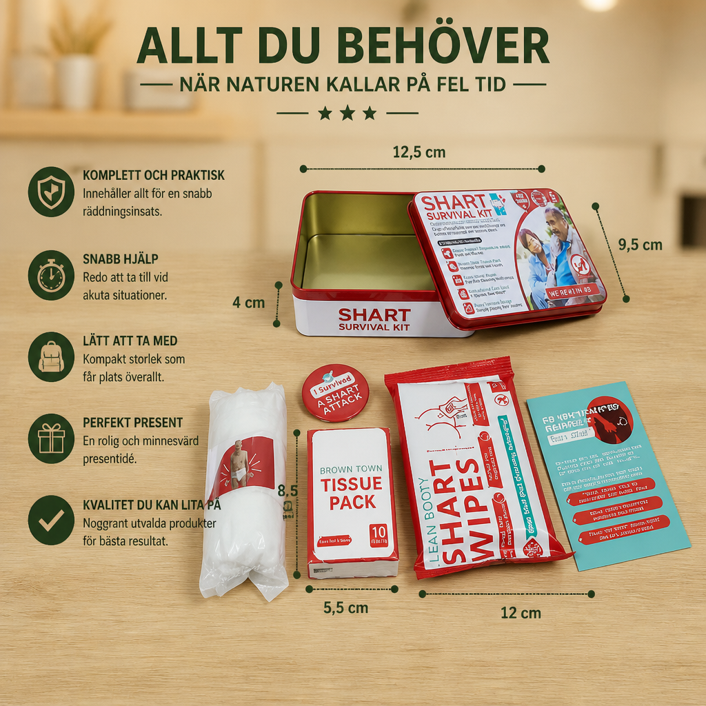 Roligt ”Shart Survival Kit” – Ultimalt Bajsskämtpresentset