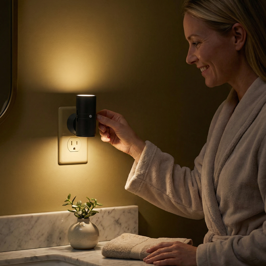 LED Nattlampa för Vägguttag – Dimbart Orienteringsljus med Ljussensor för ett Mysigt Hem