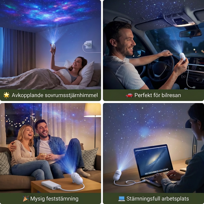 Moderna Stjärnhimmel Lampan – USB Mini Projektor Nattljus för Sovrum & Avslappnad Atmosfär Inkl. 5 Motiv