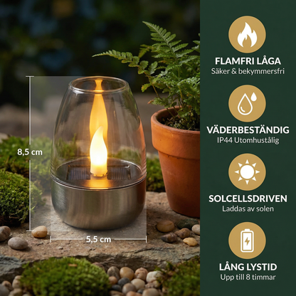 LED-solcellsljus – flamlös och väderbeständig för utomhusbruk