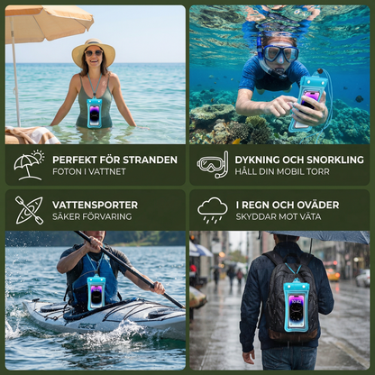 Vattentätt Mobilfodral – Transparent Touchscreen-väska med Axelrem för Strand, Simning & Dykning