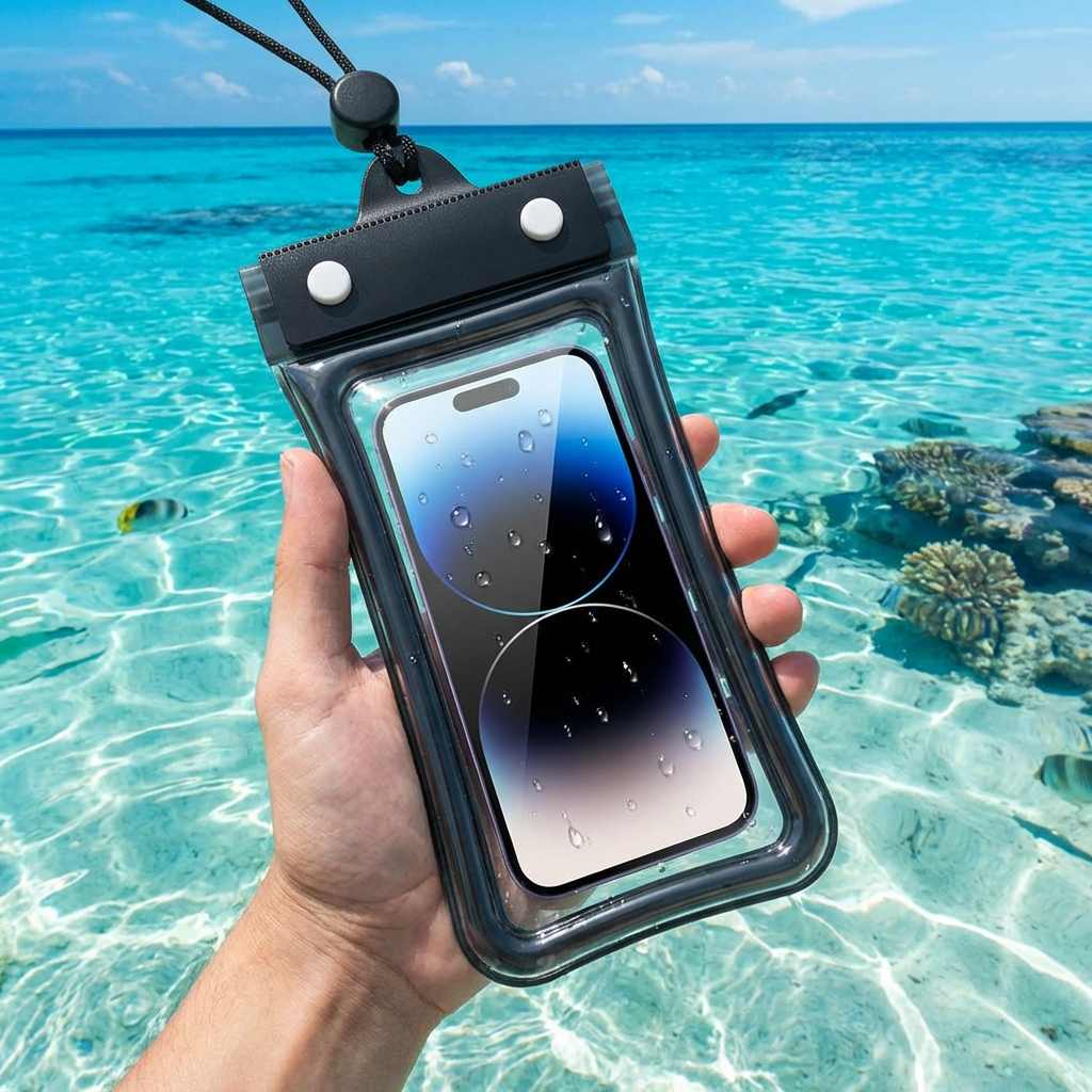 Vattentätt Mobilfodral – Transparent Touchscreen-väska med Axelrem för Strand, Simning & Dykning