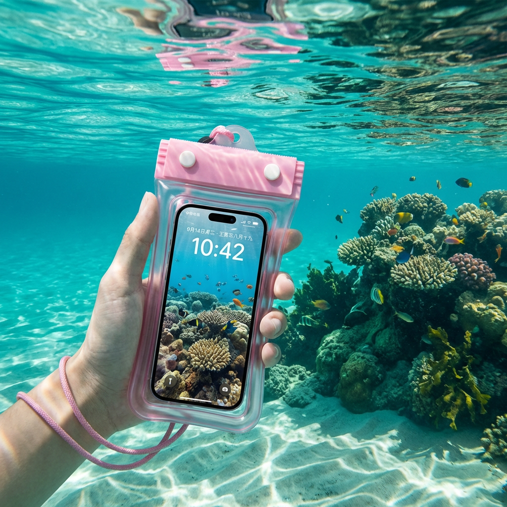 Vattentätt Mobilfodral – Transparent Touchscreen-väska med Axelrem för Strand, Simning & Dykning