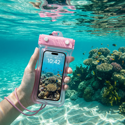 Vattentätt Mobilfodral – Transparent Touchscreen-väska med Axelrem för Strand, Simning & Dykning