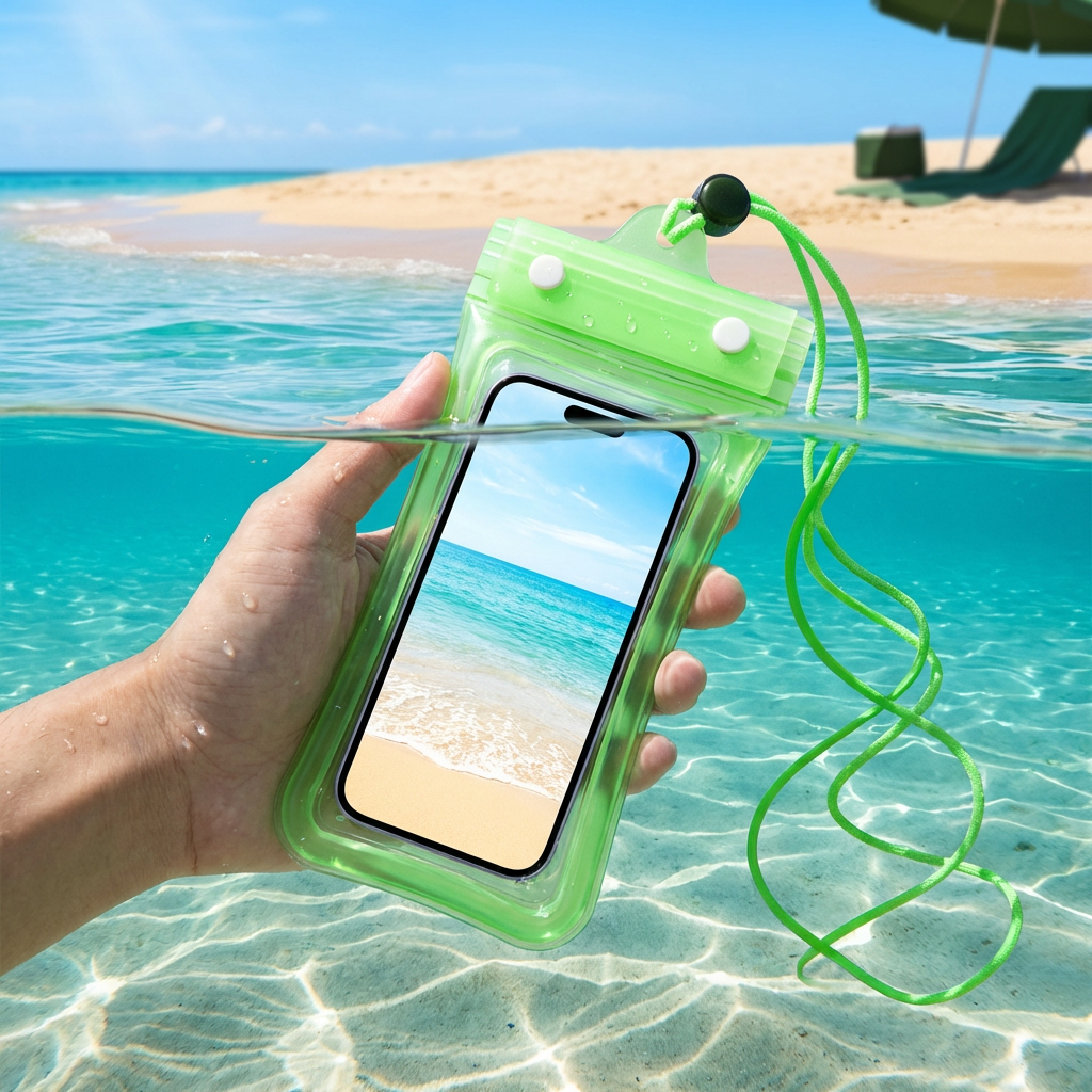 Vattentätt Mobilfodral – Transparent Touchscreen-väska med Axelrem för Strand, Simning & Dykning
