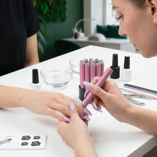 Stämpelset för Nageldekoration – Skapa Blommig DIY-Manikyr