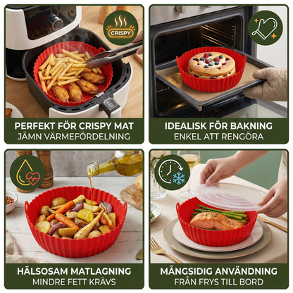 Återanvändbar non-stick silikonform för airfryer
