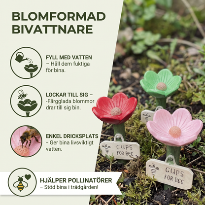 Blomformad Bivattnare – Färgglada Vattendispenser för Trädgården