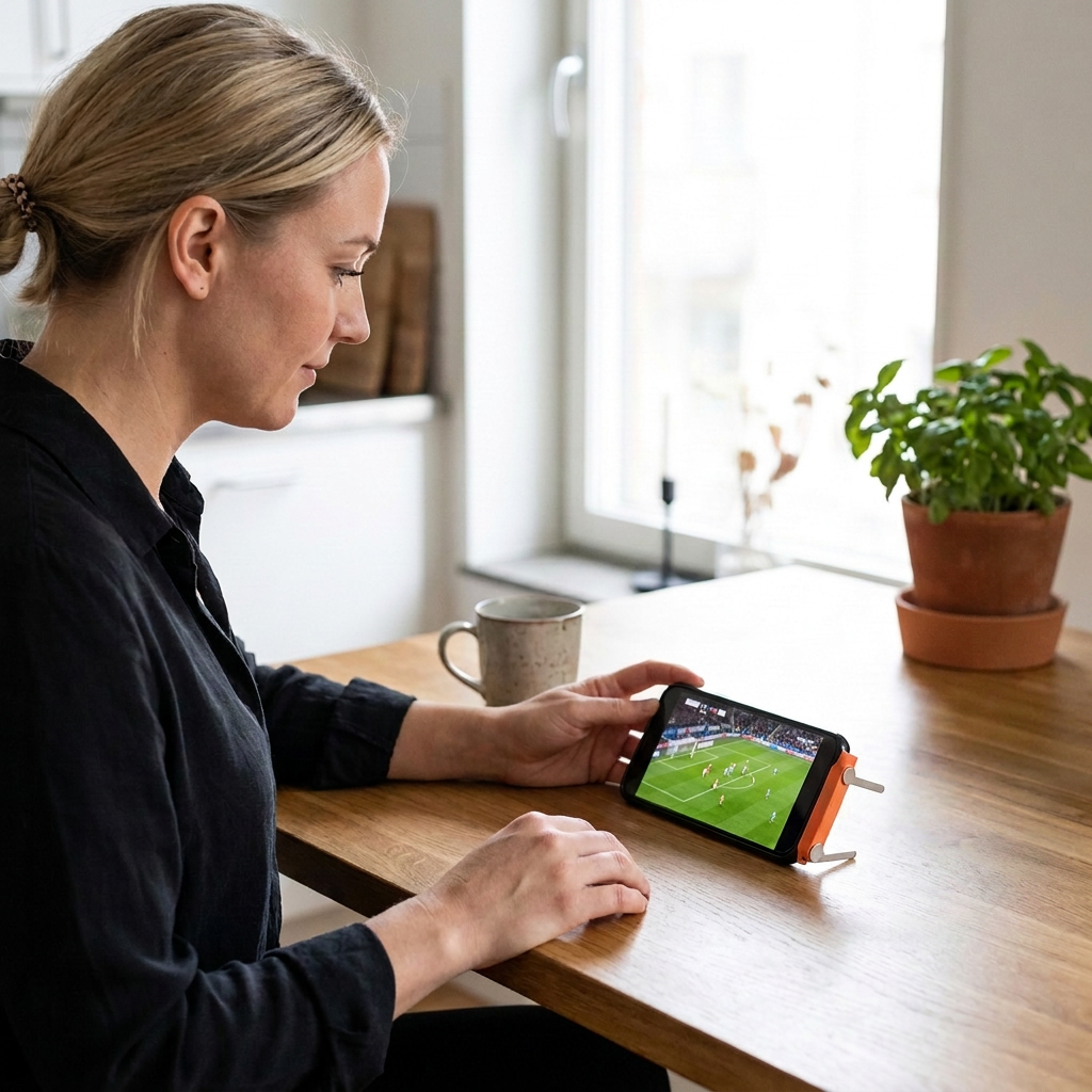 Slitstarkt och hopfällbart 2-i-1-mobilställ med löstagbar USB-C-laddningskabel