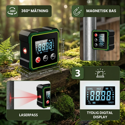 2-i-1 Digital Lutningsmätare med Laser