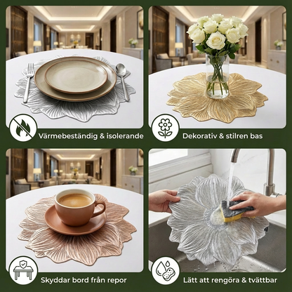 Kreativt Blommigt Bordset – Vattentätt och Oljeresistent