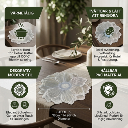 Kreativt Blommigt Bordset – Vattentätt och Oljeresistent