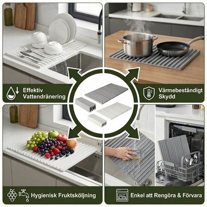 Hopfällbar Silikondroppmatta – Värmebeständig Design