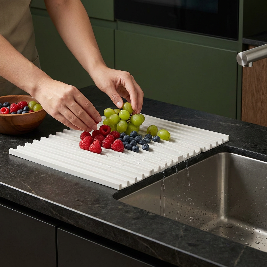 Hopfällbar Silikondroppmatta – Värmebeständig Design