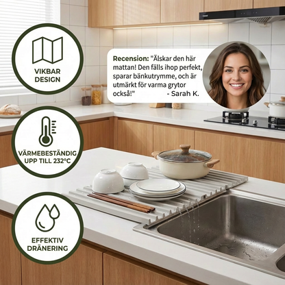 Hopfällbar Silikondroppmatta – Värmebeständig Design