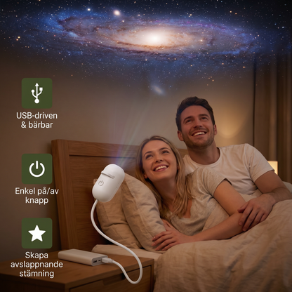 Moderna Stjärnhimmel Lampan – USB Mini Projektor Nattljus för Sovrum & Avslappnad Atmosfär Inkl. 5 Motiv